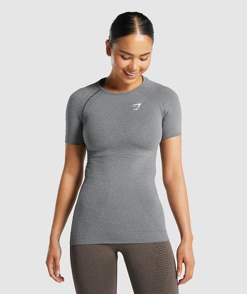 T Shirts Damskie Gymshark Vital Seamless 2.0 Szare | PL 3036NWY